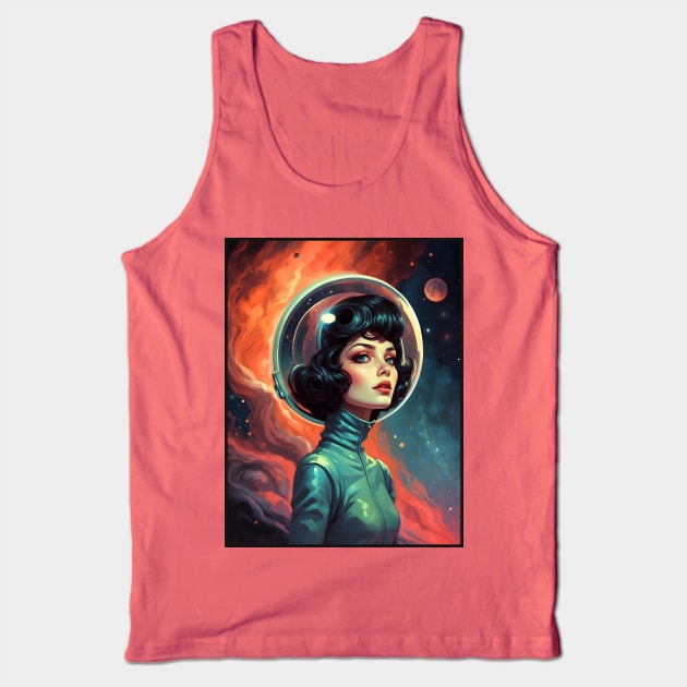 Retro Astronaut Girl Tank Top by VivaLaRetro